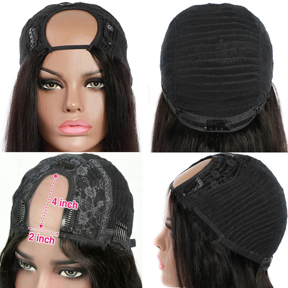 Straight Wigs Cheap U Part Wig Brazilian Human Hair Wigs For Women Virgin Hair Hot Sale Middle U Shape Wig 200 Density Wholesale
