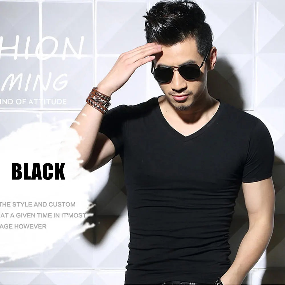 Men's T Shirt Short Sleeve Men T-Shirt O-Neck Slim Solid Color Half Sleeved Man Tops Tee Shirt 2026 MRMT Men T Shirt Clothing