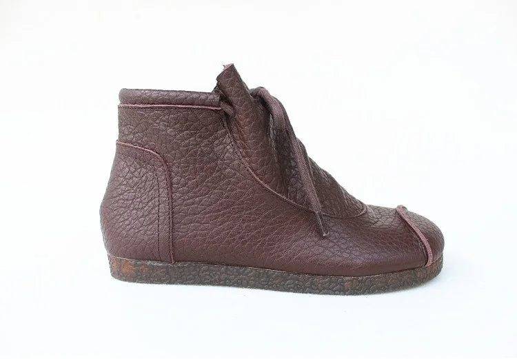 Careaymade-Genuine leather women's boots Fashion retro warm Oversized shoes cow leather Pure handmade ankle boots Casual boots