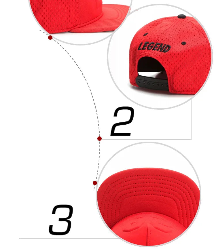PANGKB Brand LEGEND CAP black 23 summer breathable quick drying snapback hat adult sports hip hop outdoor sun baseball cap BAZAARHUBO