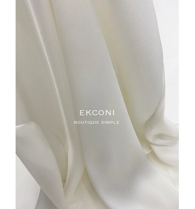 Stylish Elegant Turn Down Collar White Long Sleeve Satin Shirts Fashion Woman Vintage Blouse 2024 Office Lady Tops Blusas 16946