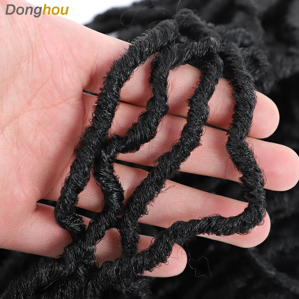 Long Goddess Faux Locks Crochet Braids Brown Blue 1B 30 350 Soft Locs Braiding Hair Synthetic Faux Locs Crochet Hair Extensions