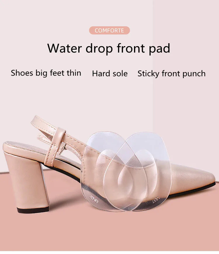 Women's Anti-slip Silicone Gel Half Insoles Forefoot Pain Relief Inserts for High Heels Comfortable Shoe Accessories