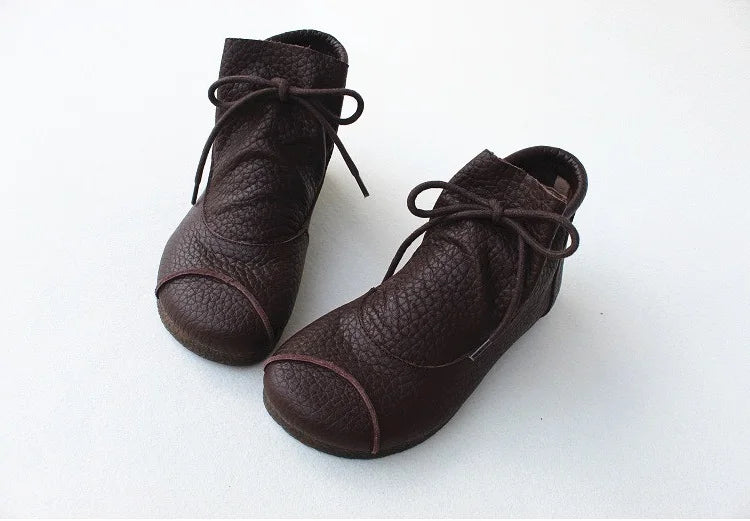 Careaymade-Genuine leather women's boots Fashion retro warm Oversized shoes cow leather Pure handmade ankle boots Casual boots