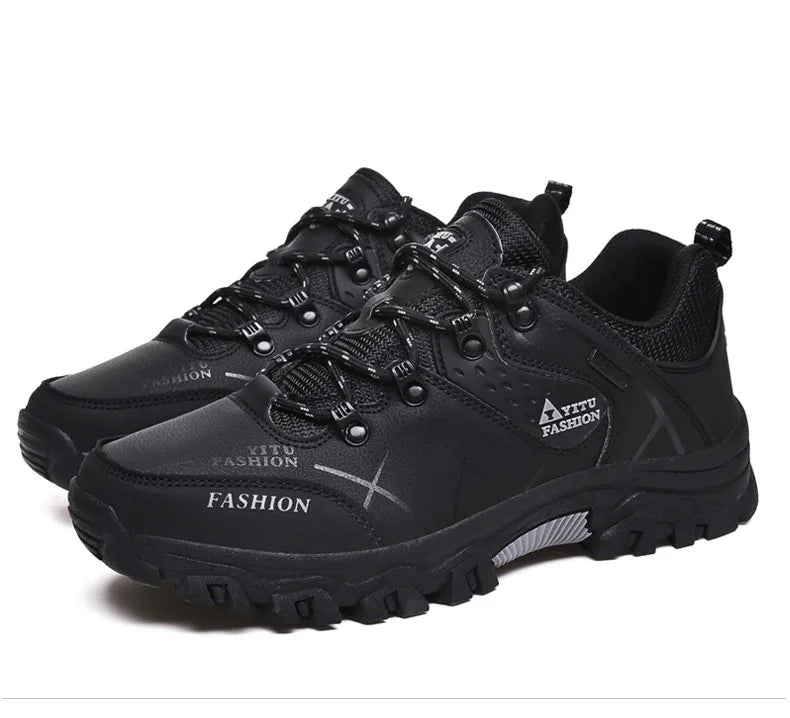Brand New Spring Autumn Men Work Casual Shoes Men Outdoors Leather Round Toe Sneakers Men Climbing Hiking Shoes Big Size 39-47