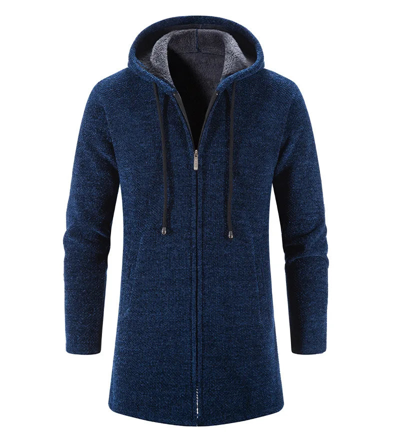 Men's Sweaters Coat Autumn Winter New Hot Warm Zipper Medium Long Cardigan Sweaters Man Casual Knitwear Sweatercoat mens clothes
