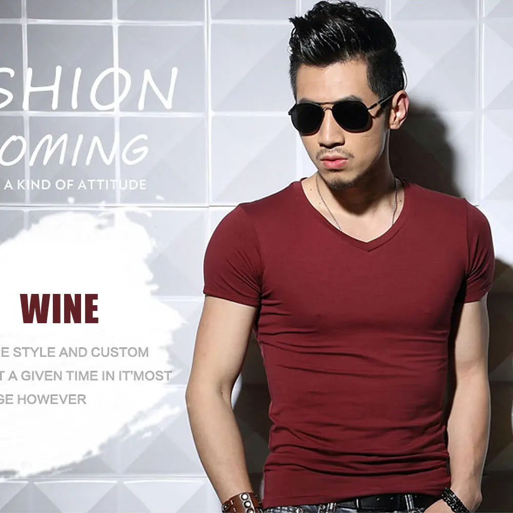 Men's T Shirt Short Sleeve Men T-Shirt O-Neck Slim Solid Color Half Sleeved Man Tops Tee Shirt 2026 MRMT Men T Shirt Clothing