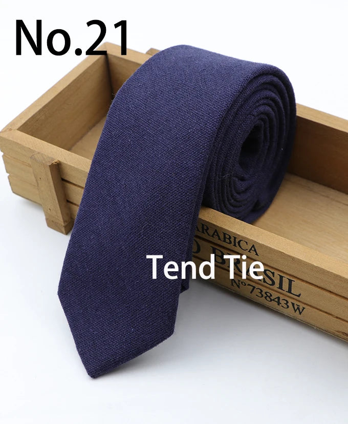 Cotton Ties Men's Solid Color Tie Narrow Necktie Slim Skinny Cravate Narrow Thick Neckties BAZAARHUBO