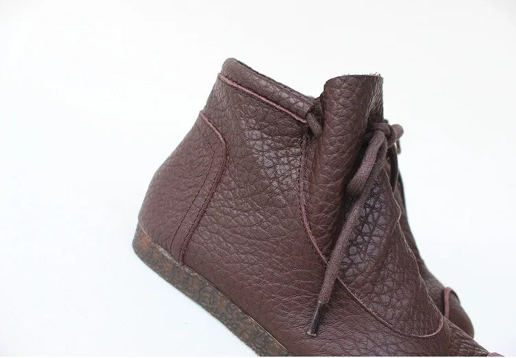 Careaymade-Genuine leather women's boots Fashion retro warm Oversized shoes cow leather Pure handmade ankle boots Casual boots