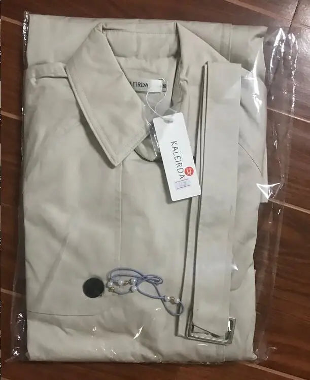 UK Brand new Fashion 2024 Fall /Autumn Casual Double breasted Simple Classic Long Trench coat with belt Chic Female windbreaker