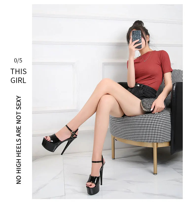 2022 Stripper Pole Dance Shoes High Heels Women Sexy Show Shoes Party Club 13 15 17CM Sandals Platform High-heeled Shoes Wedding