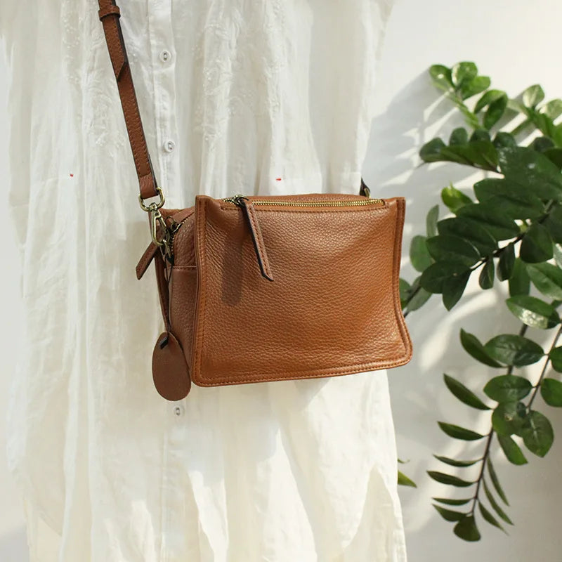 Brand Designer Handbags Small Women Bag Genuine Leather Flap Shoulder Bag Casual Three-layer zipper Ladies Crossbody Bags Female