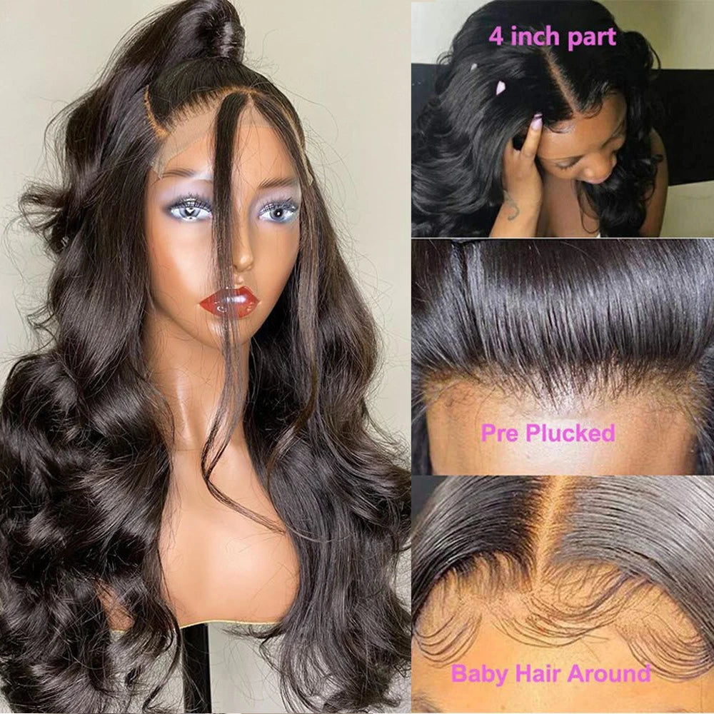 Body Wave Human Hair wigs 13x6/4 Transparent Lace Front Wigs HD Lace Frontal Wigs Body Wave 30 inches 4x4 Human Hair Lace Wigs