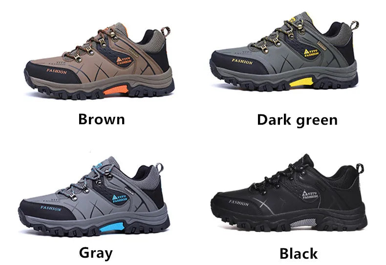 Brand New Spring Autumn Men Work Casual Shoes Men Outdoors Leather Round Toe Sneakers Men Climbing Hiking Shoes Big Size 39-47