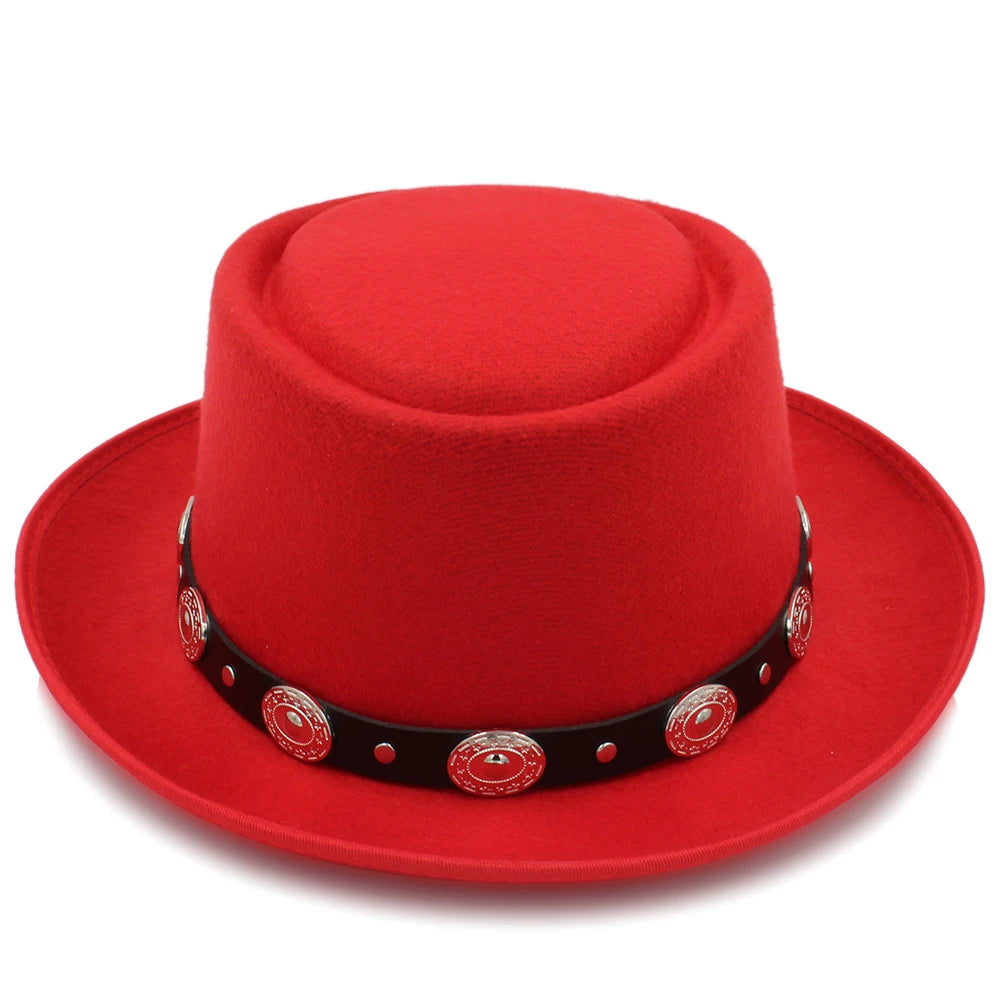Men Women Pork Pie Hats Fedora Caps Trilby Sunhat Classical Retro Jazz Party Outdoor Travel Street Style Size US 7 1/4 UK L
