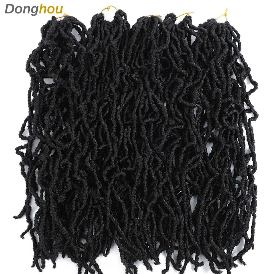 Long Goddess Faux Locks Crochet Braids Brown Blue 1B 30 350 Soft Locs Braiding Hair Synthetic Faux Locs Crochet Hair Extensions
