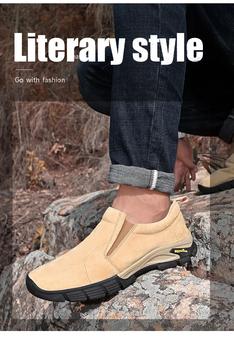 Brand Men's Shoes Genuine Leather Casual Shoes Outdoor Men's Breathable Sneakers Suede Original Men's Moccasins Loafers Sneakers