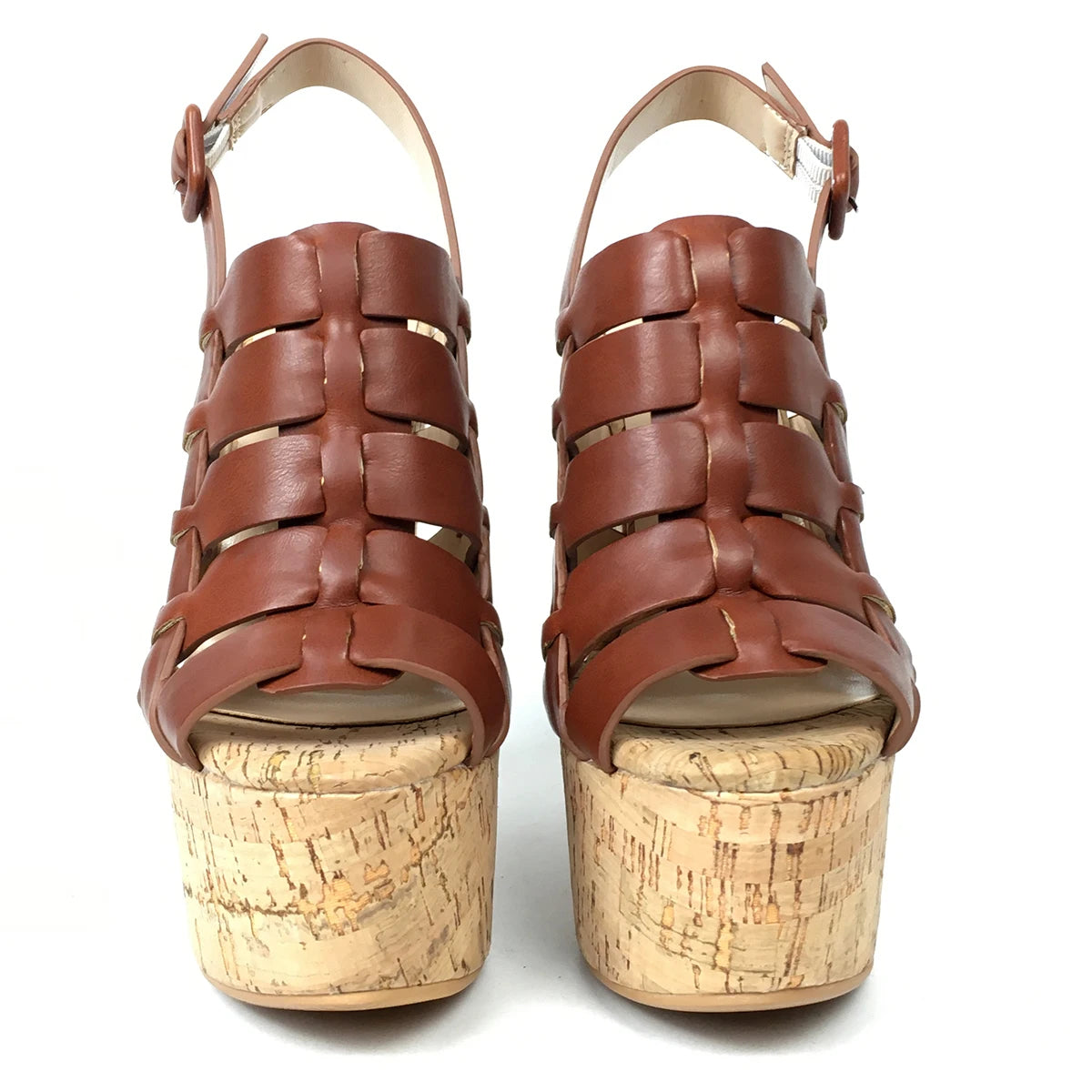 Women’s Cork Wedge Slingback Sandals – Peep Toe Cross Strap Summer Casual Shoes, Comfortable