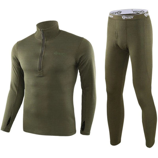 ESDY Fleece Thermal Underwear Men Autumn Winter Warm Long Johns Fitness Sports Compression Breathable Leggins Thermo Tracksuit