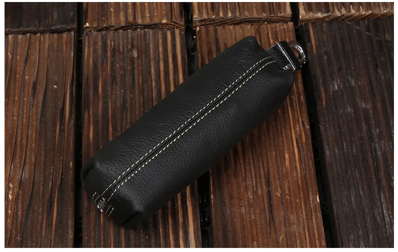 EISIPURI Genuine Cow Leather Men Women Key Bag Small Business Kay Case Women Housekeepers Wholesale purse keychain wallet