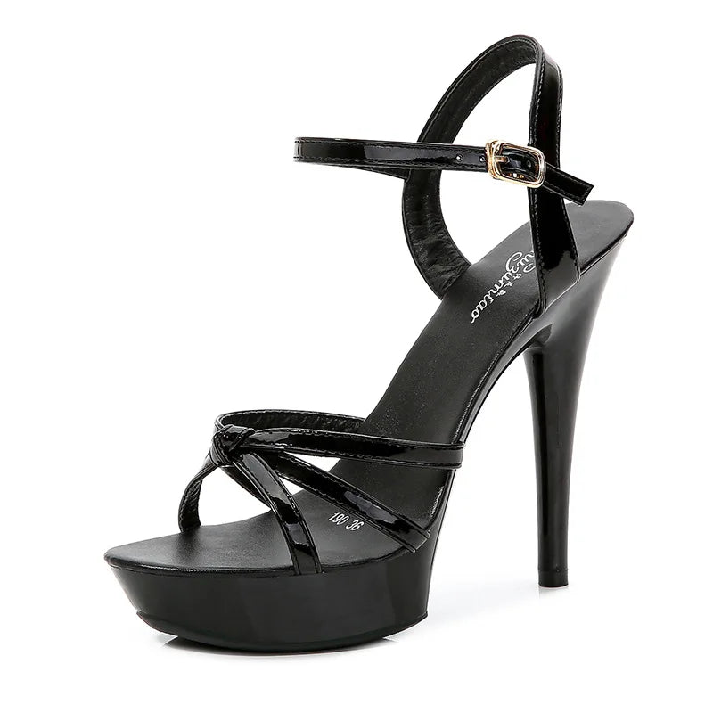 High heel sandals women 2020 new summer fashion 13cm wild net red sexy high heels fine heels show shoes pole dance striptease