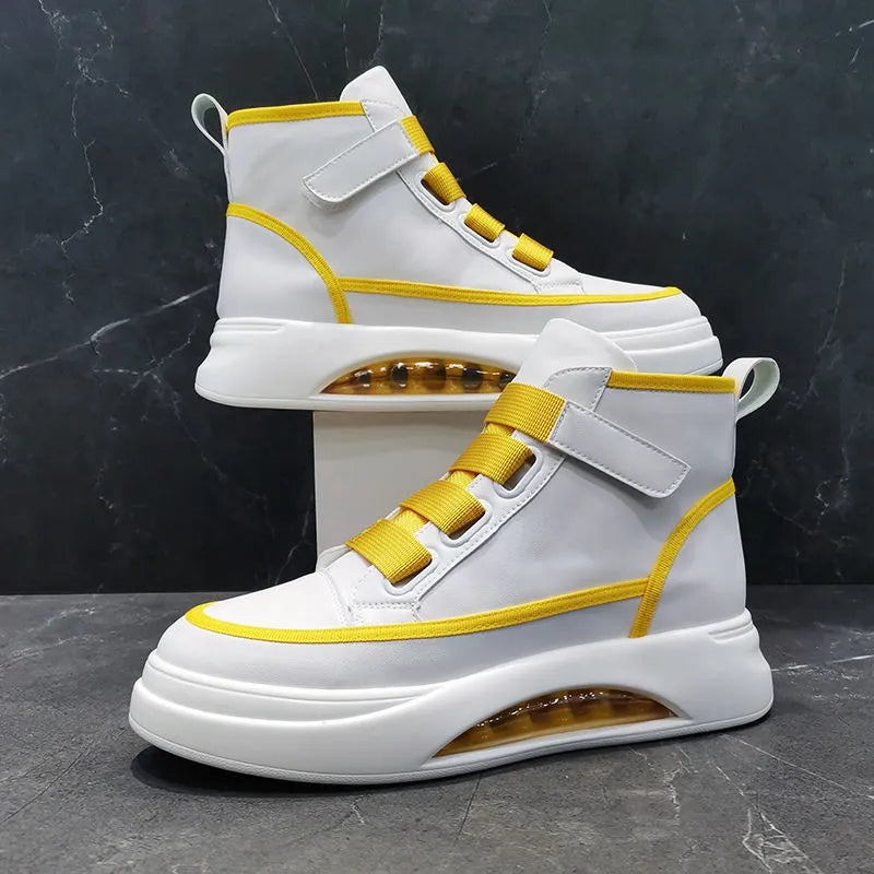 New Explosive Men's Shoes Mesh Surface Breathable Sports Leisure Running Shoes Thick Soles Increase Daddy Shoes