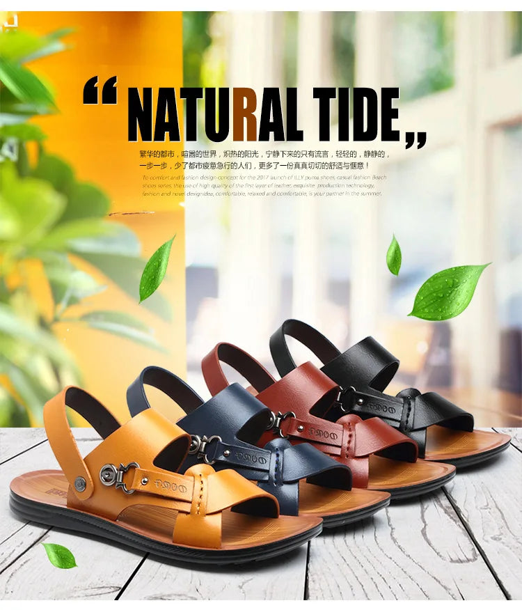 New Summer Men's Open-toed Sandals Fashion Trend Beach Shoes Slippers Men's Sandals Mens Sandals Summer  Leather Sandals