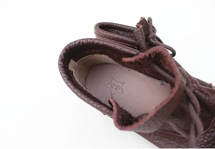 Careaymade-Genuine leather women's boots Fashion retro warm Oversized shoes cow leather Pure handmade ankle boots Casual boots