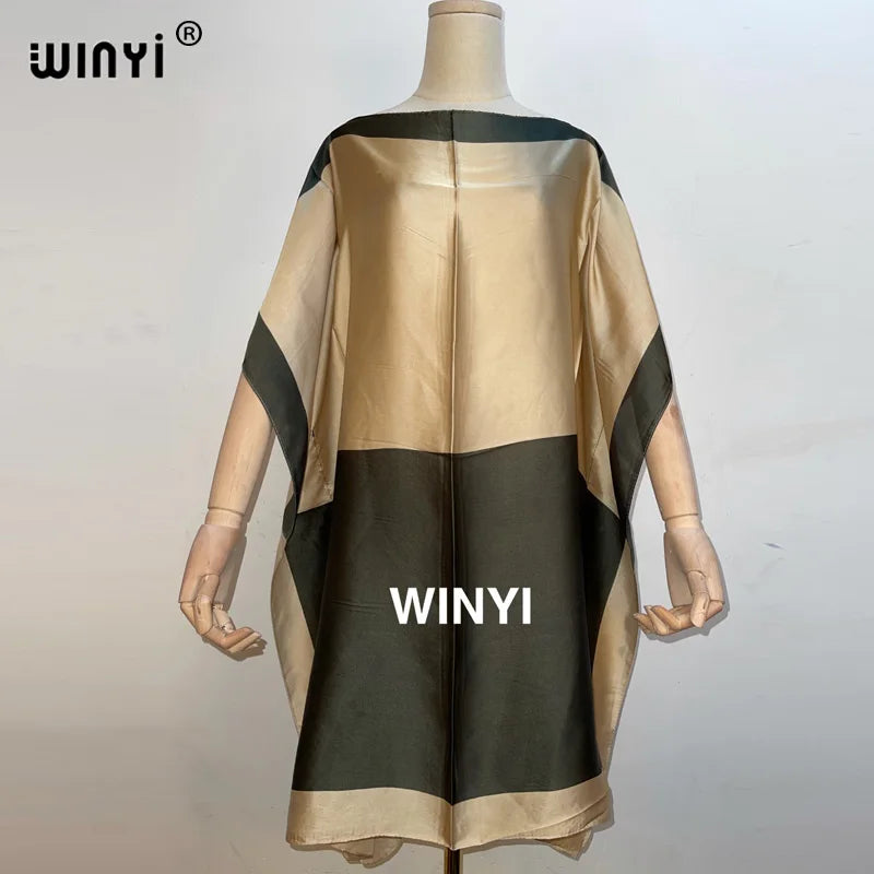 2021Fashionable Kuwait Style silk kaftan dress boho colourful pattern Dashiki African women's Silk Kaftan dress African Clothing