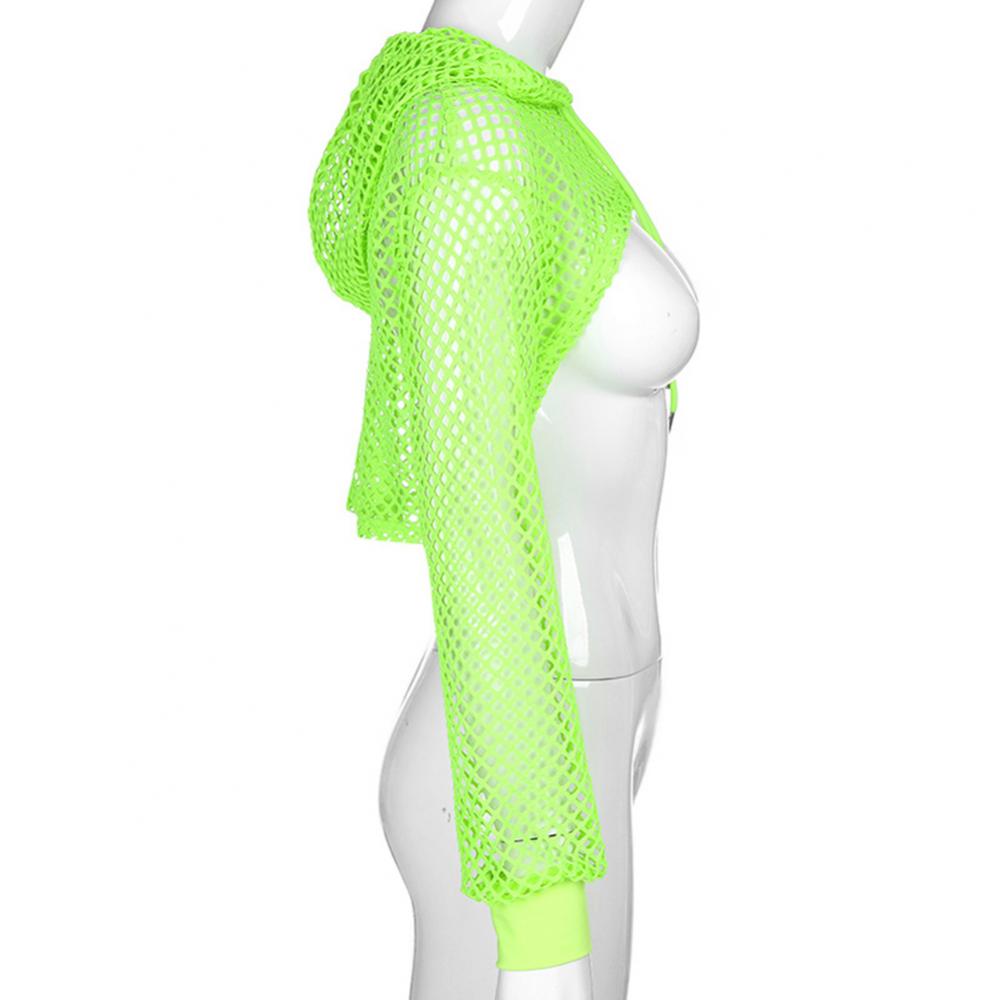 Hot Women t shirt Casual Vest Bra Cover Fish Net Hollow out Drawstring Micro Length Hoodie Crop Tanks Top Oversize Women t shirt