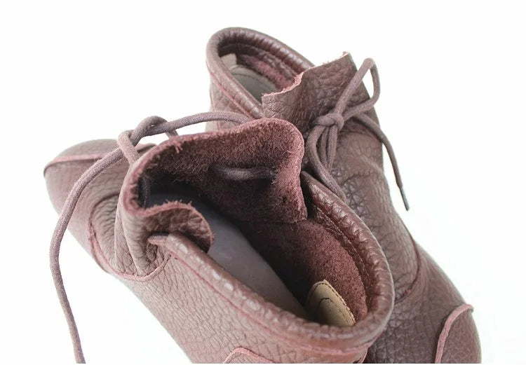 Careaymade-Genuine leather women's boots Fashion retro warm Oversized shoes cow leather Pure handmade ankle boots Casual boots