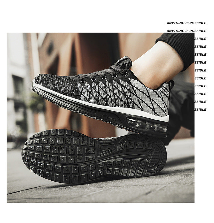 Men's Shoes 2025 Spring New Fluorescent Green Sports Breathable Mesh Air Cushion Non-Slip Casual Lightweight Couple Running Shoes