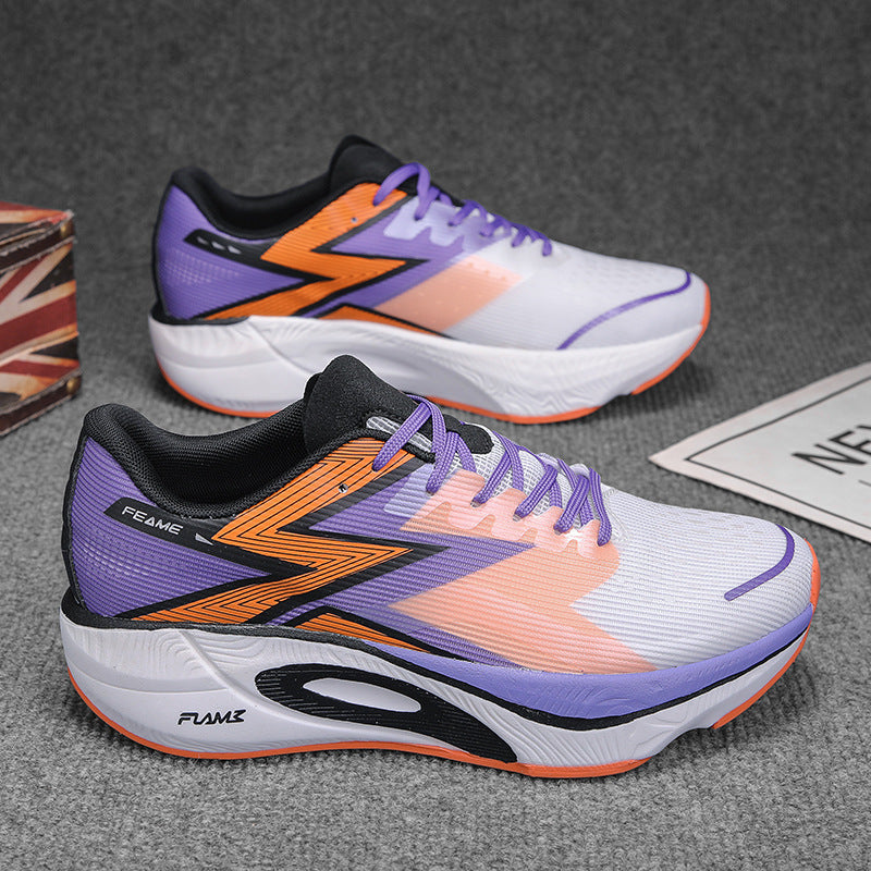 Marathon Carbon Plate Running Shoes for Men and Women, Ultra-Light Shock-Absorbing Shoes for Junior High School Students, Physical Testing Competitions, Racing Professional Sports Shoes, Lightweight