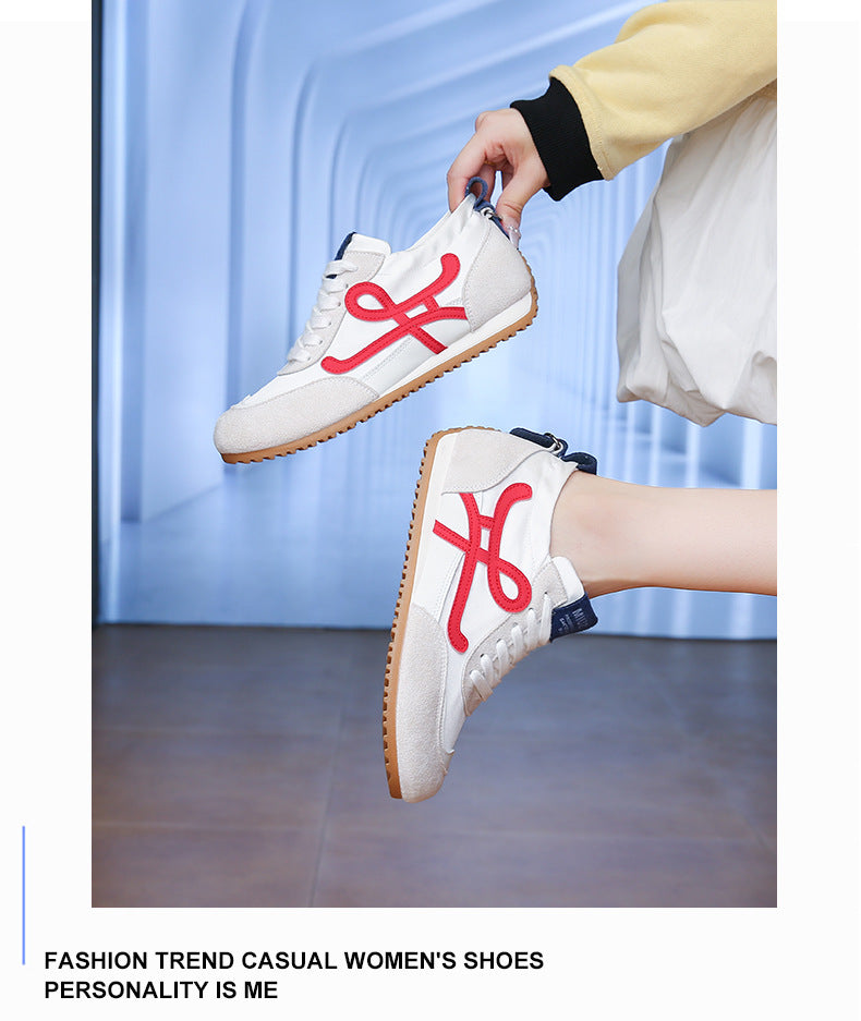 Women's 2025 New Summer Breathable Sports Shoes with 6cm Hidden Height Increase, German-Style Retro Running Shoes