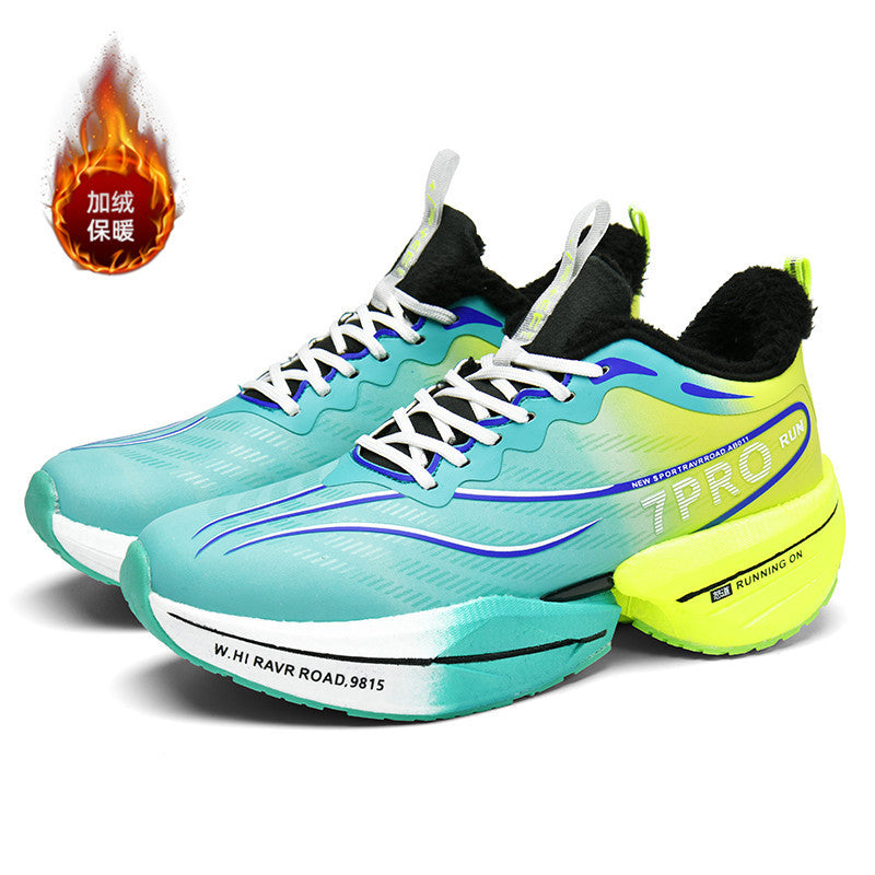 Running shoes winter fleece-lined mesh flying 3c boys sports running shoes