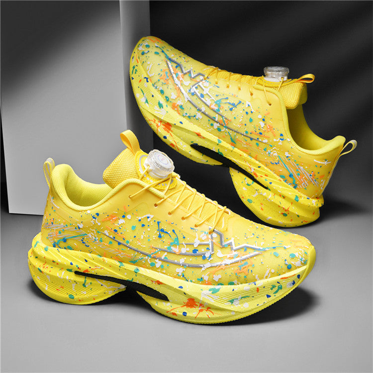 Men's and Women's Same Style Running Shoes Carbon Plate Running Shoes Luminous Camouflage Swivel Buckle Casual Shoes Long-Distance Running Exercise Professional Sports Shoes