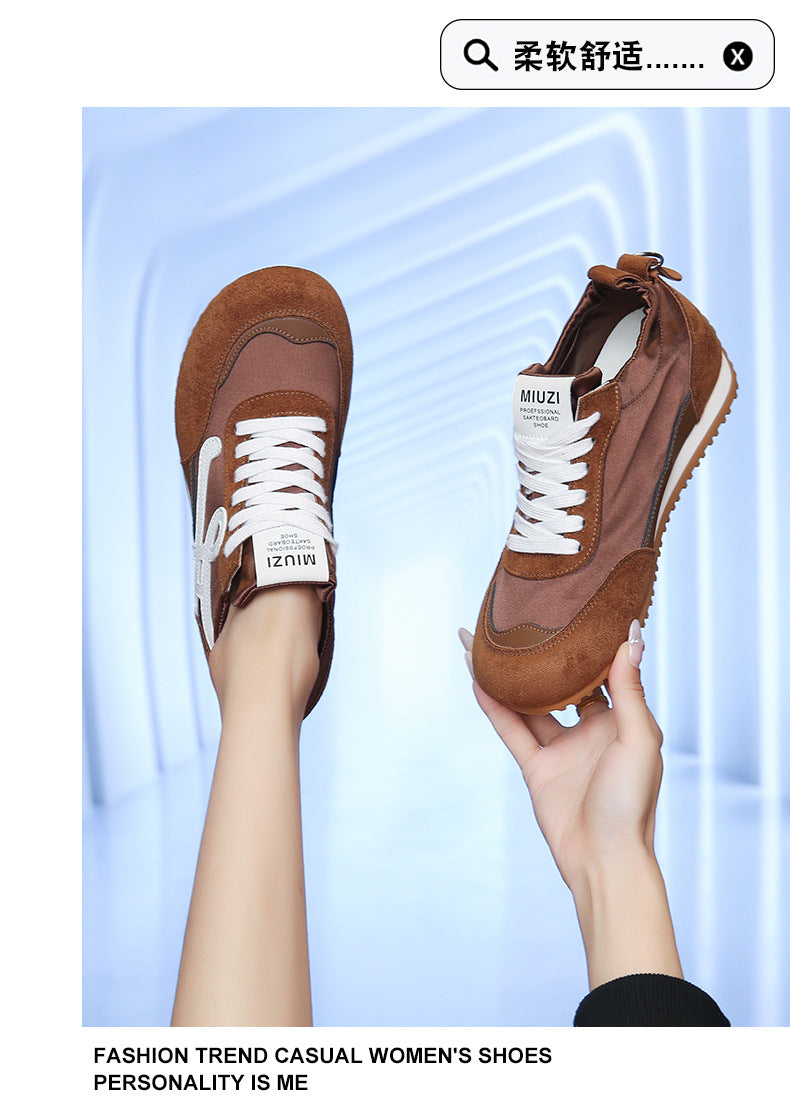 Women's 2025 New Summer Breathable Sports Shoes with 6cm Hidden Height Increase, German-Style Retro Running Shoes