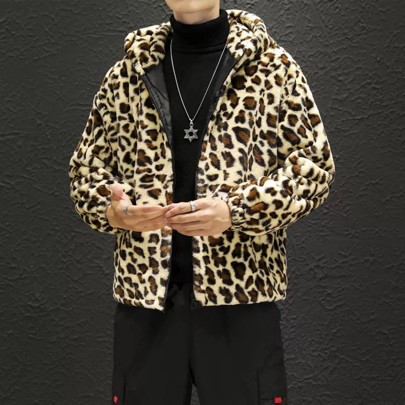 2025 Fall/winter Leopard Print Jacket Loose and Comfortable Cotton-padded Jacket Fashion Men's and Women's Autumn Warm Jacket