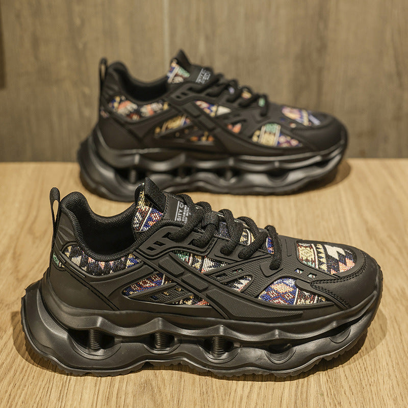 Men's Shoes 2026 New Spring Breathable Trendy Sports Casual Running Shoes for Teenagers Shock-Absorbing Height-Increasing Dad Sneakers