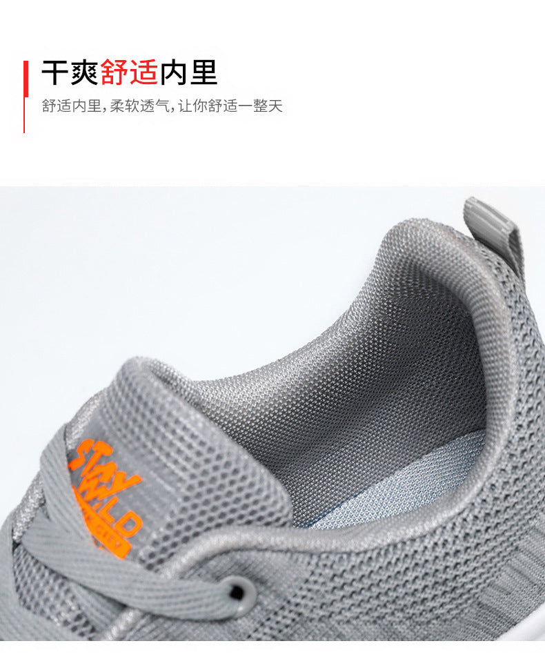 Men's Shoes 2026 Summer Running Shoes Cross-Border Wholesale Single Shoes Korean Style Soft Sole Breathable Sports Shoes