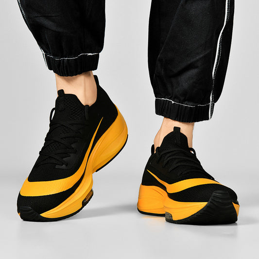 New Running Trendy Shoes Men's Air Cushion Shock Absorption 2025 Spring Lightweight Student Sports 46 Large Size Men's Shoes Casual and Breathable