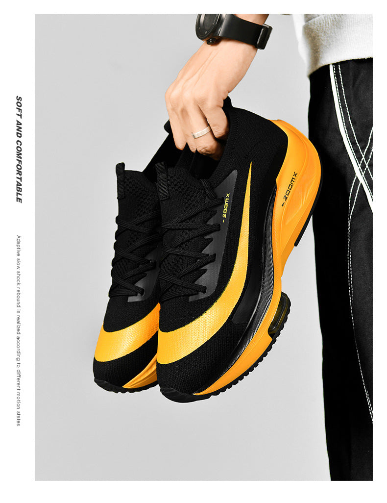 New Running Trendy Shoes Men's Air Cushion Shock Absorption 2025 Spring Lightweight Student Sports 46 Large Size Men's Shoes Casual and Breathable