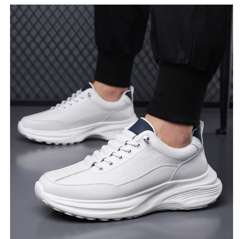 Sports Shoes for Men 2026 New Trendy Genuine Leather Lightweight Soft-Soled Casual Shoes for Students Running Outdoor High-End Men's Shoes