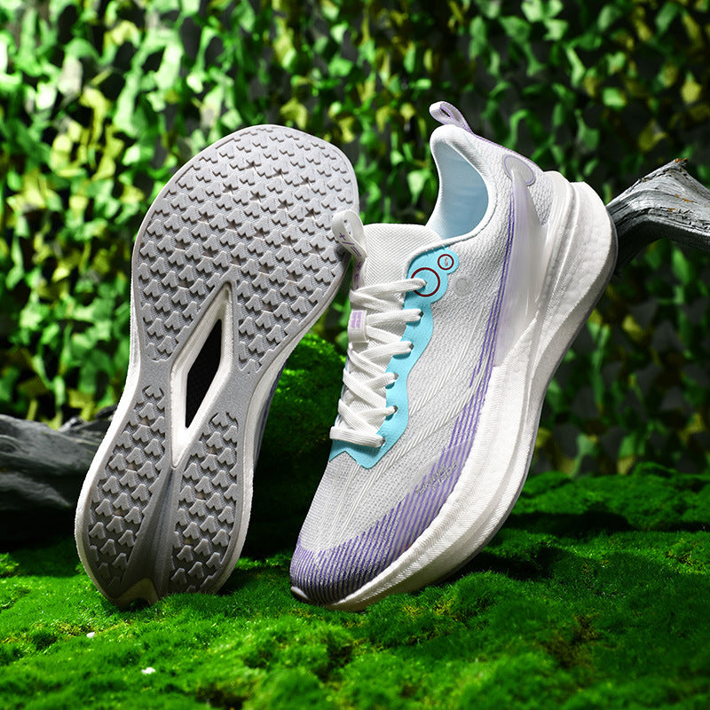 Running Shoes, Sports Shoes, Racing Shock-Absorbing Ultra-Light Running Shoes for Male Teenagers and Students, Carbon Plate Racing Breathable Fly-Woven Mesh