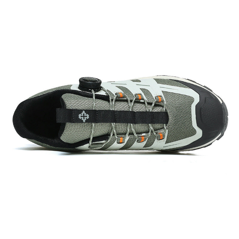 Rotating Buckle Anti-Slip Hiking Shoes for Men, Water-Repellent Cross-Country Running Shoes, Cushioning Outdoor Sports Shoes, Wear-Resistant Hiking Shoes