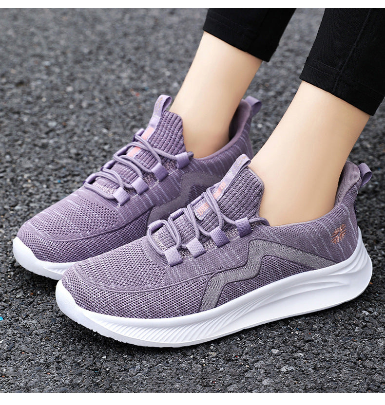 Summer New Style Walking Shoes, Shallow-Mouthed Women's Shoes, Casual Running Shoes, Comfortable Mom Shoes, Breathable Middle-Aged and Elderly Sports Shoes