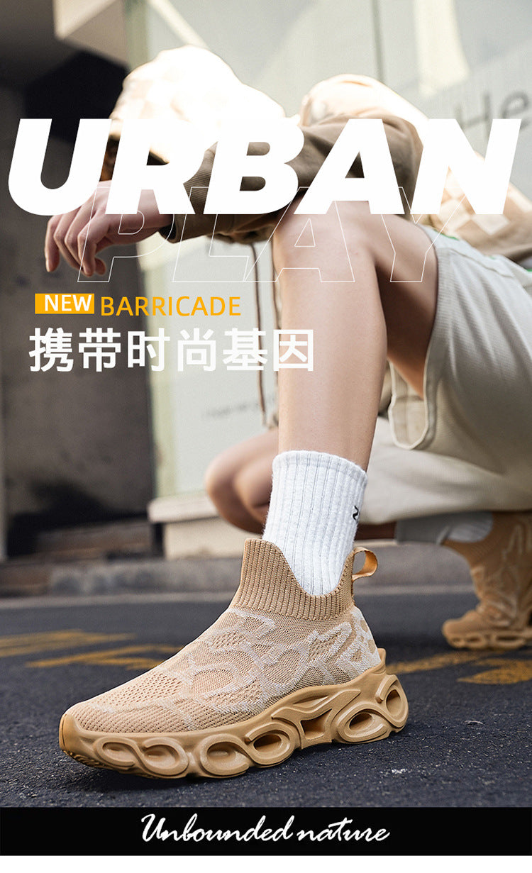 Men's Shoes Summer Breathable Flying Knitting Socks Men's Mesh Shoes Casual sneaker Blade Cross-border plus size Running Shoes Trendy