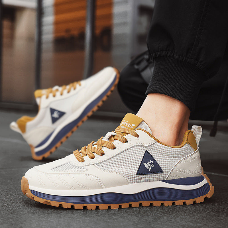 Summer Sports Shoes for Men, Casual Running Shoes, Breathable Mesh Shock-Absorbing Lightweight Soft-Soled British Style Men's Shoes, Moral Training Shoes