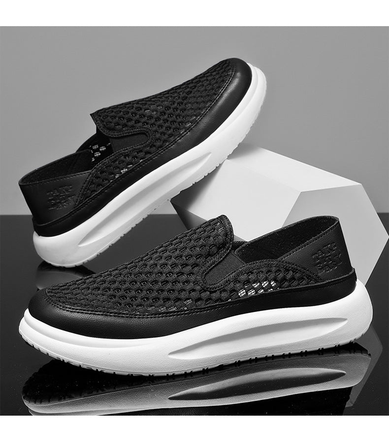 Quality Selection Men's Summer Sports Shoes 2025 Mesh Breathable Running Shoes One-Leg Outdoor Shock-Absorbing Running Shoes National Trend