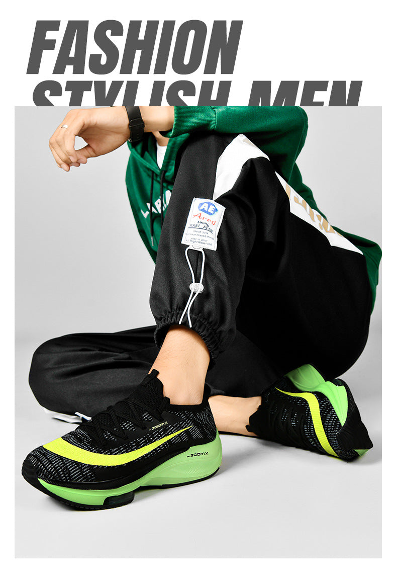 New Running Trendy Shoes Men's Air Cushion Shock Absorption 2025 Spring Lightweight Student Sports 46 Large Size Men's Shoes Casual and Breathable